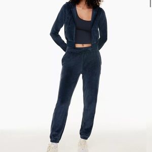 Aritzia TNA Velour Montcalm joggers and velour hoodie